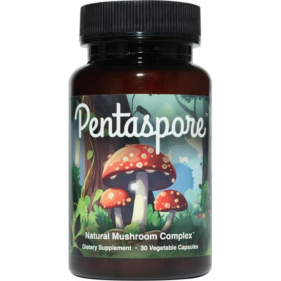 Pentaspore - Natural Mushroom Supplement - Non-GMO, Vegan, Gluten-Free