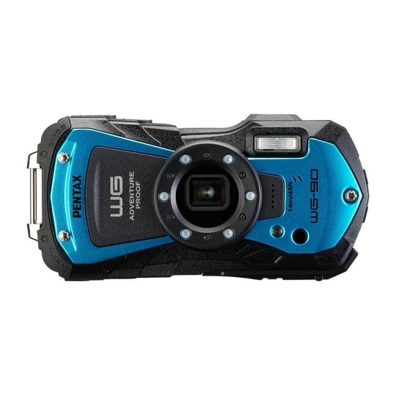 Pentax 02145 Shockproof 5x Optical Zoom 16 MP Back-Illuminated CMOS Sensor with, Blue, (New)