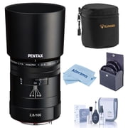 Pentax HD Pentax-D FA Macro 100mm f/2.8 ED AW Lens, Black, Bundle with 49mm Filter Kit, Soft Lens Case, Cleaning Kit and Cleaning Cloth