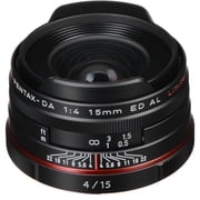 Pentax SMCP-DA 15mm f/4 ED AL HD Lens for DSLR Cameras, Black