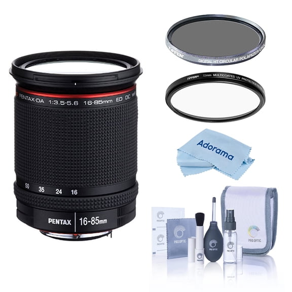 Pentax HD Pentax-DA 16-85mm f/3.5-5.6 ED DC WR Lens, Bundle with Tiffen 77mm UV and CPL Filters
