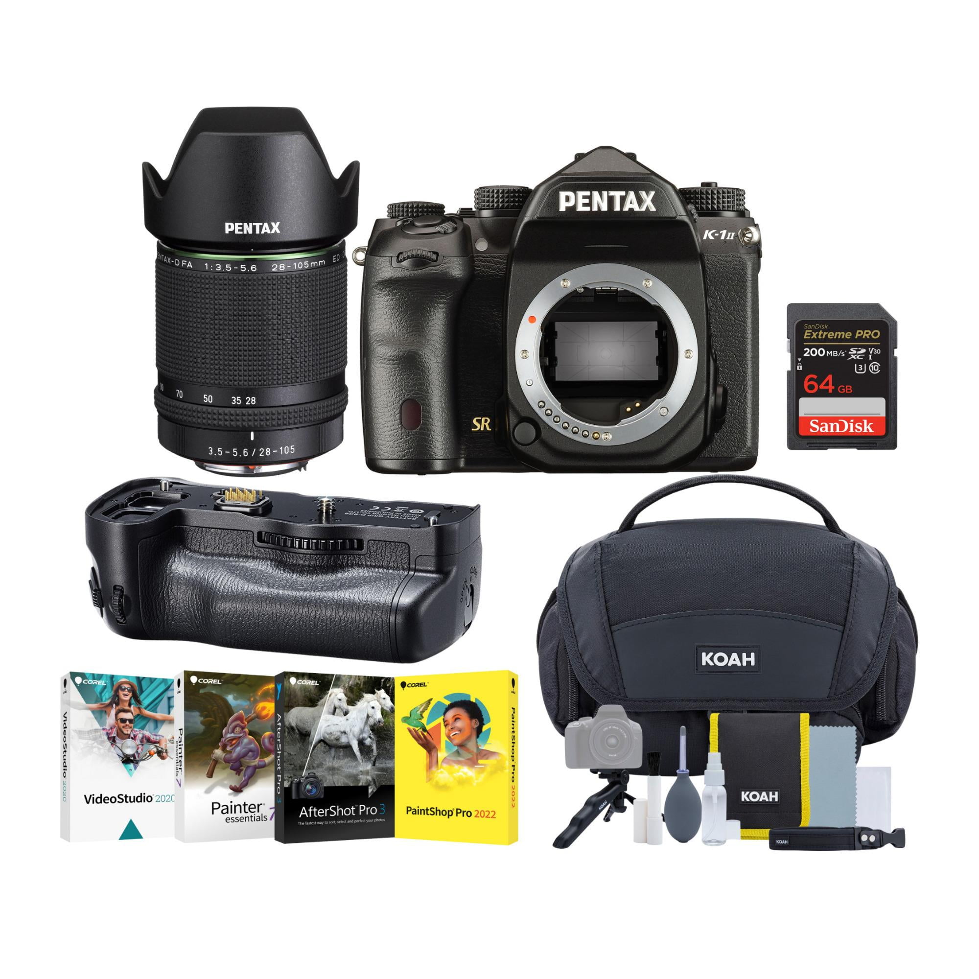 Pentax K-1 Mark II DSLR Camera, 28-105mm Lens w/Battery Grip