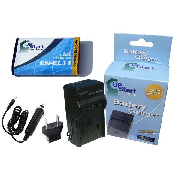 Pentax Optio M50 Battery and Charger with Car Plug and EU Adapter - Replacement for Pentax D-LI78 Digital Camera Batteries and Chargers (750mAh, 3.7V, Lithium-Ion)