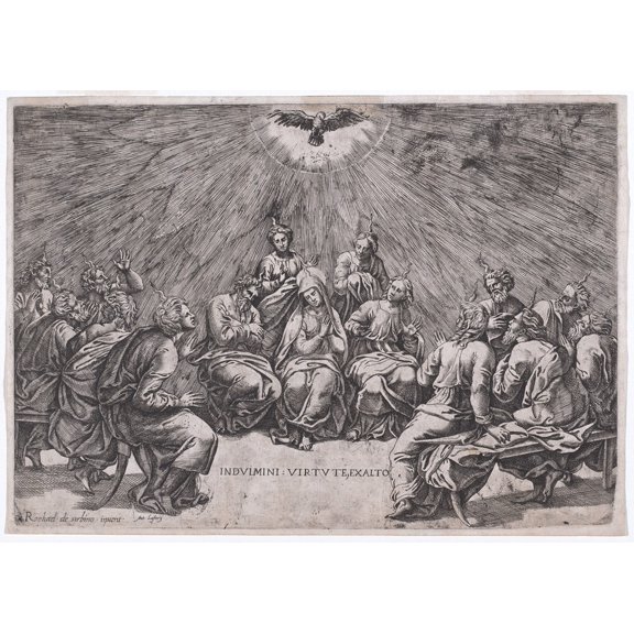Pentecost (1520-1539) Poster Print by Gian Jacopo Caraglio (18 x 24)