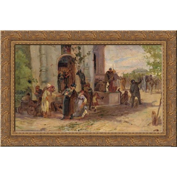 Pentecost 20x24 Gold Ornate Wood Framed Canvas Art by Nesterov, Mikhail