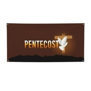 Pentecost Sunday Banner Backdrop Porch Sign Small Holiday Banners for Room Yard Sports Events Parades Party