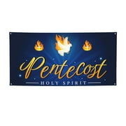 Pentecost Sunday Banner Backdrop Porch Sign Small Holiday Banners for Room Yard Sports Events Parades Party