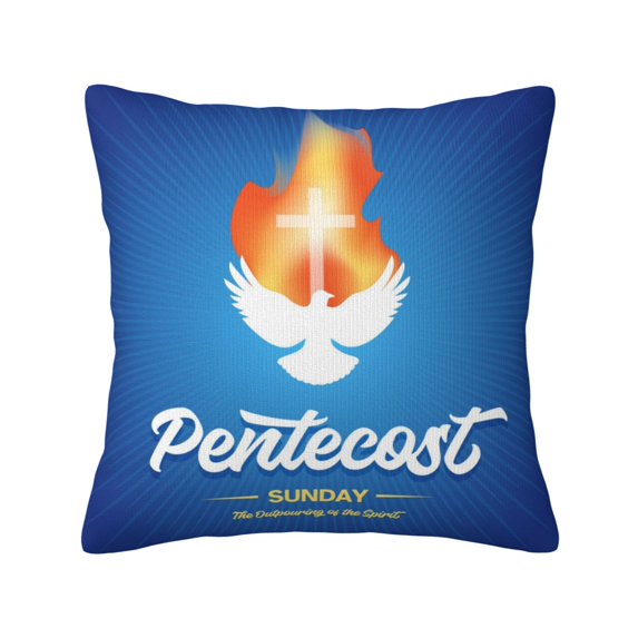 Pentecost Sunday Christian Holiday Throw Pillow Cover Cozy Micro velvet 18x18 Inch Pillowcase Cushion Decorative Pillow Case for Car Home Sofa Bed Decor with Hidden Zipper