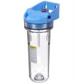 thumbnail image 1 of pentek 158643 3/8" #10 3g slim line clear filter housing with bracket and pressure relief, 1 of 1
