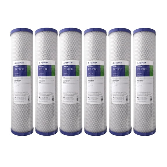 Pentek EP-20BB 5 Micron Whole House 20 Inch Carbon Block Water Filter 6 Pack