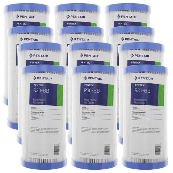 Pentek R30-BB 30 Micron Big Blue Heavy Duty 10x4.5 inch Sediment Filter 12 Pack