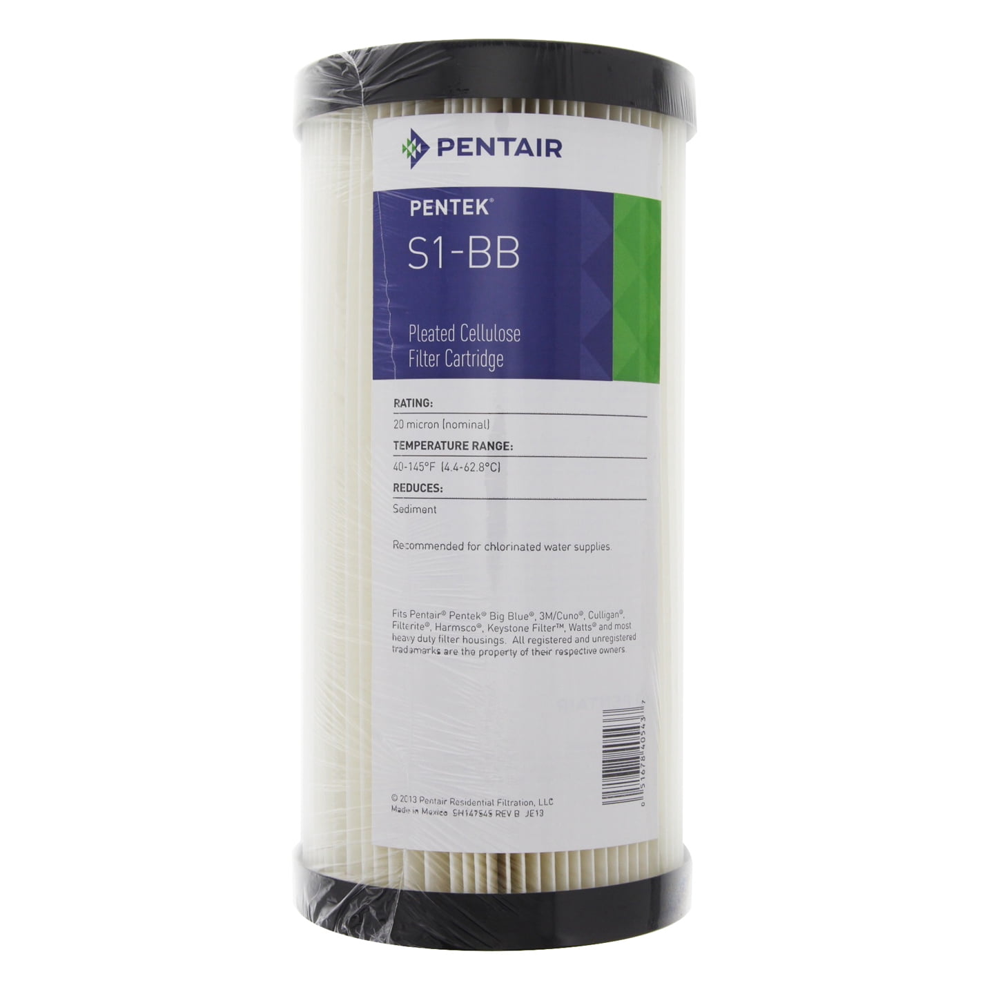 Pentek S1-BB Pleated Filter (9-3/4 x 4-1/2), 20 Micron