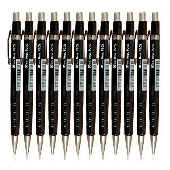 Pentel 0.5 mm Lead Automatic Pencil - Black (Pack of 12)