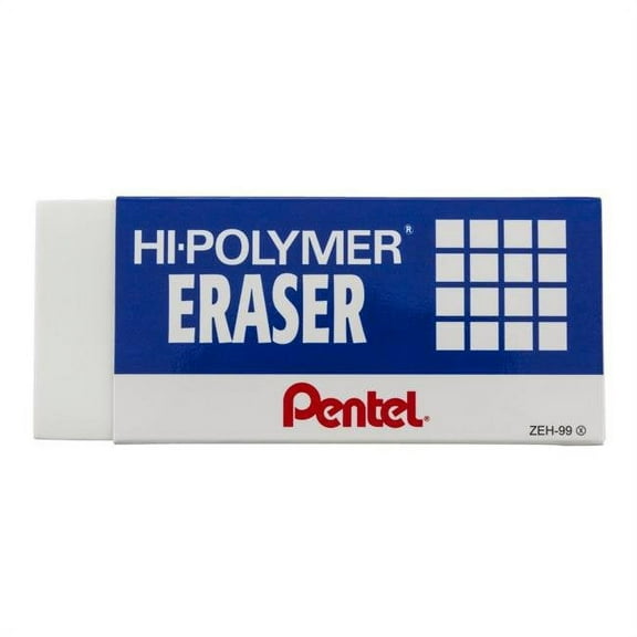 Pentel 2003557 Hi-Polymer Block Eraser, White - Extra Large - Pack of 8