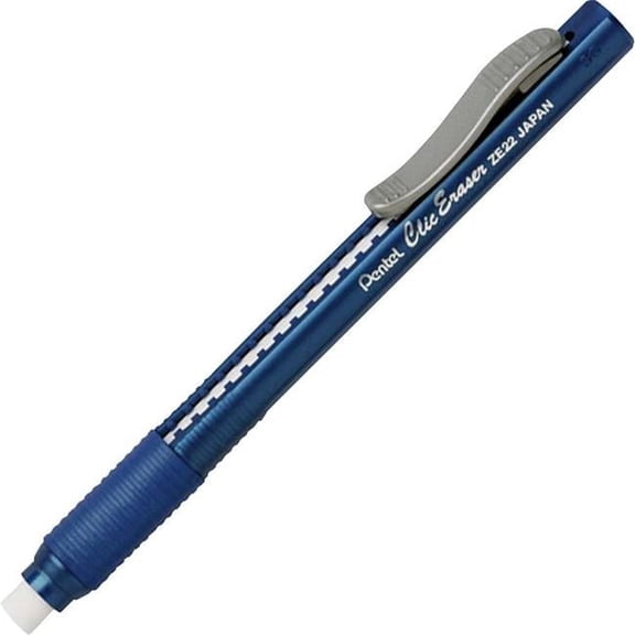 Pentel 2375083 Rubber Grip Clic Erasers, Blue - 12 per Pack - Pack of 48