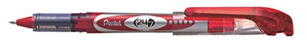 Pentel 24/7? Roller Ball Pen, 0.7mm Tip, Red Ink (PENBLD97B) Category: Rollerball Pen 12 Per Order