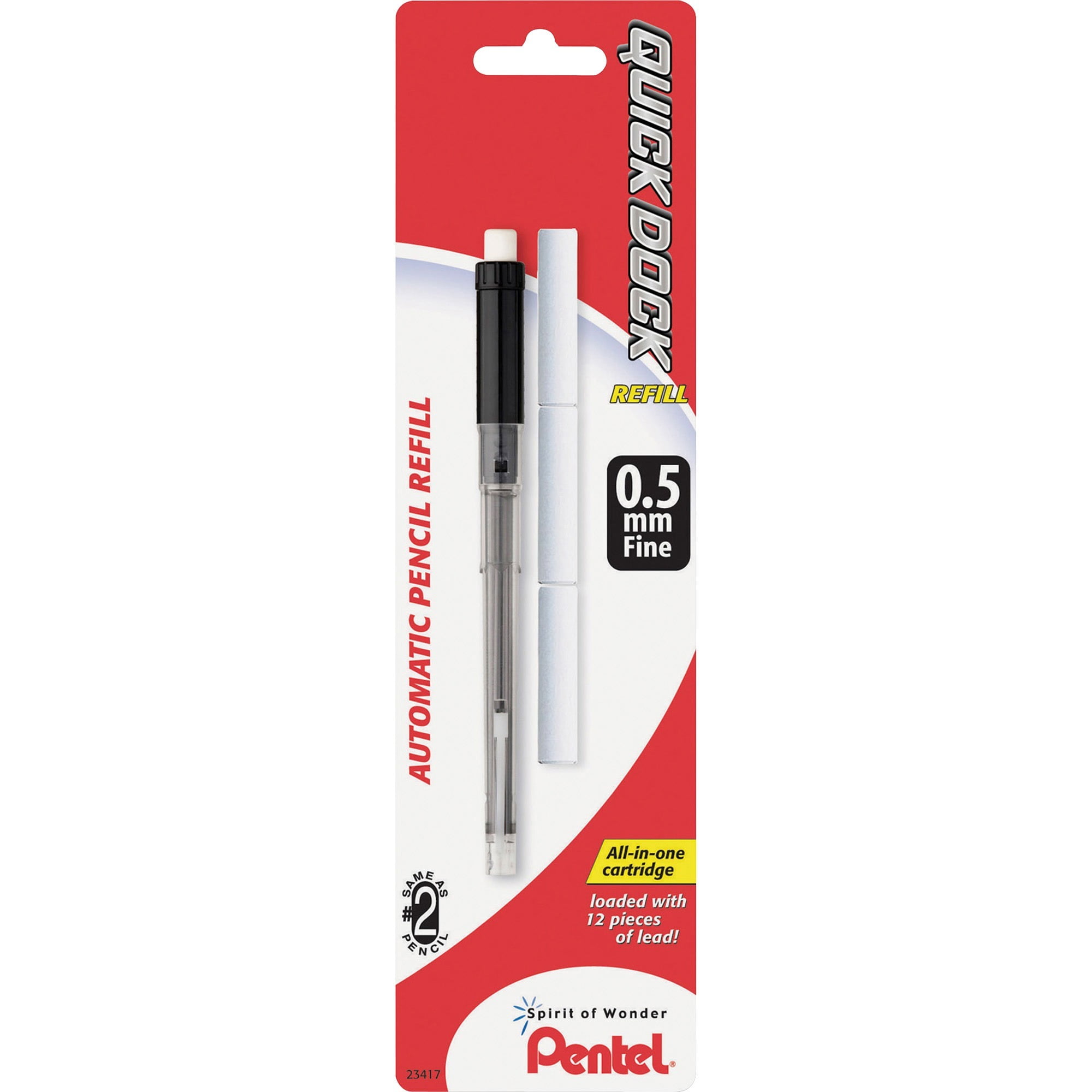 Pentel .5MM Quick Dock Mechanical Pencil Lead Refills, 1 / Pack