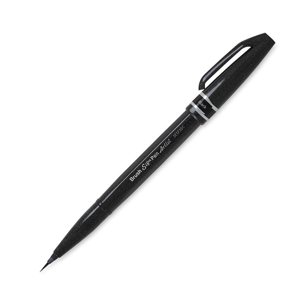 Pentel Arts Micro Brush Tip Sign Pen - Black