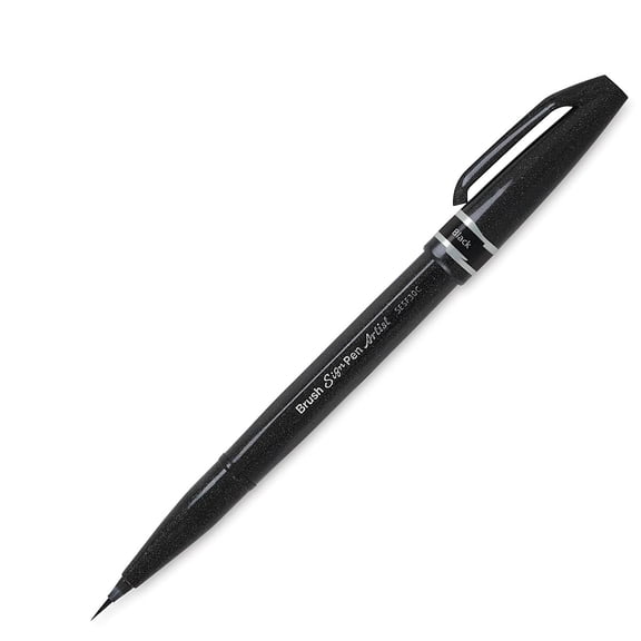 Pentel Arts Micro Brush Tip Sign Pen - Black