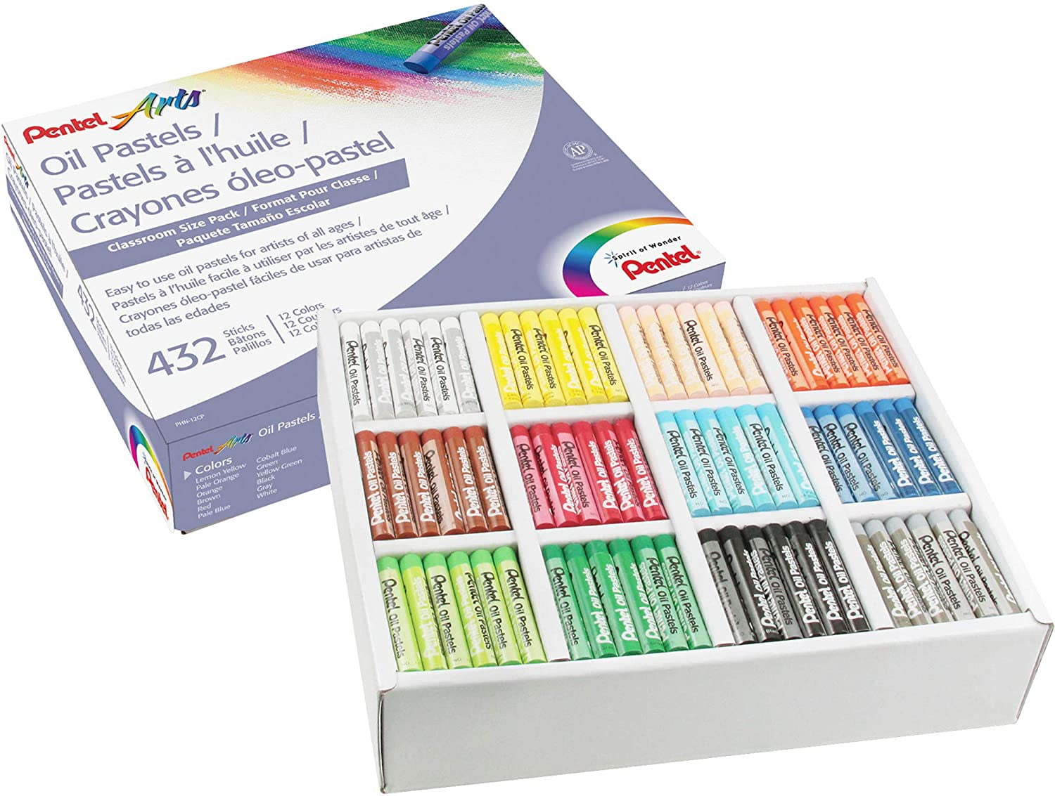 Gallery Oil Pastel Premium, L: 7 cm, 10 mm, Assorted Colours, 12 pc, 1 Pack