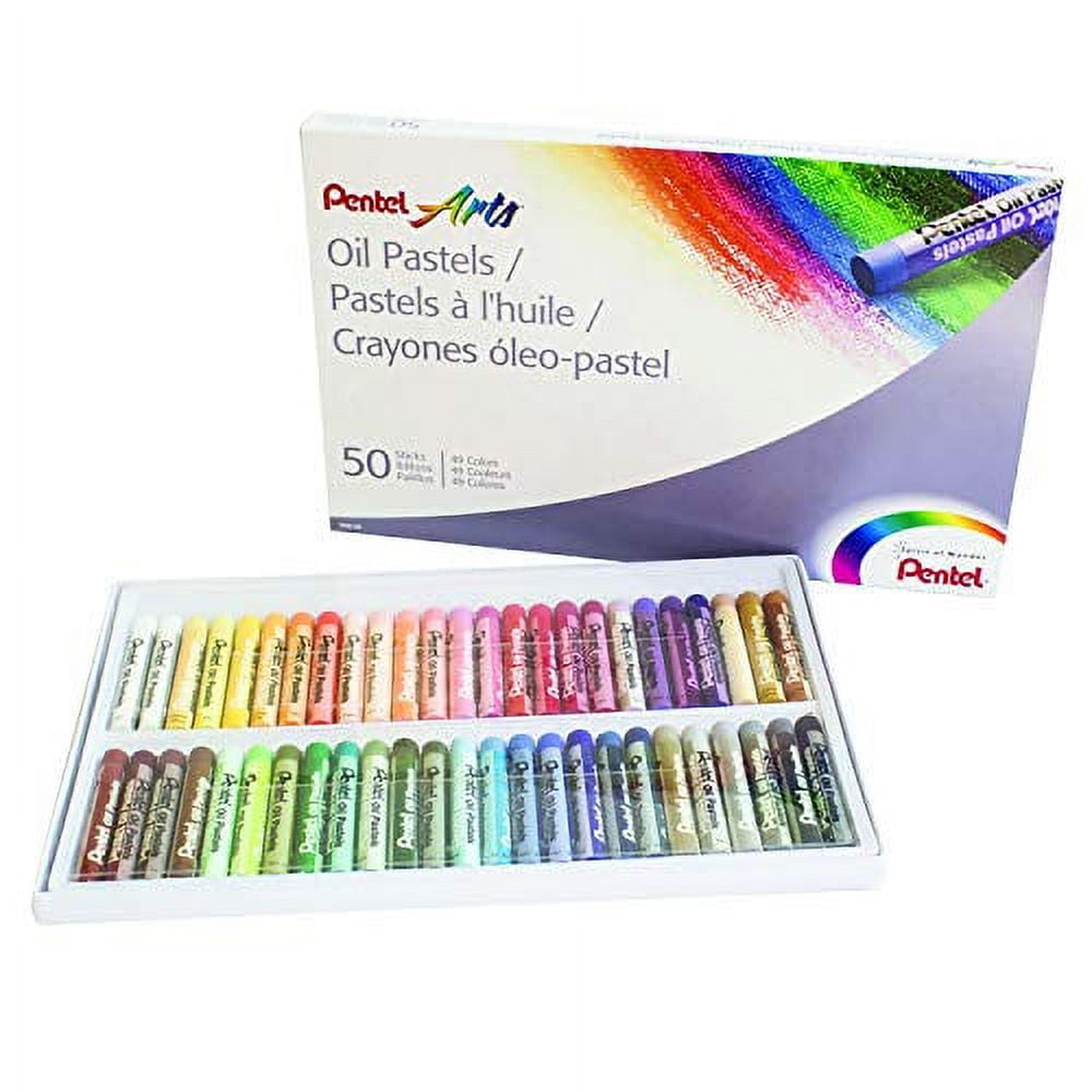 Pentel Arts Oil Pastels, 50 Color Set (phn-50), Multicolor