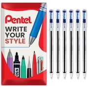 Pentel BK77 Superb Ballpoint Pens - 0.7mm Nib - Blue Ink - Pack of 6 in Pillow Packaging