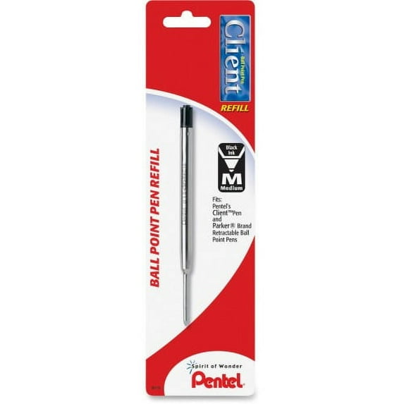 Pentel BKC10 Liquid Ink Client Refill Medium Point - Black Ink - 1 / Pack