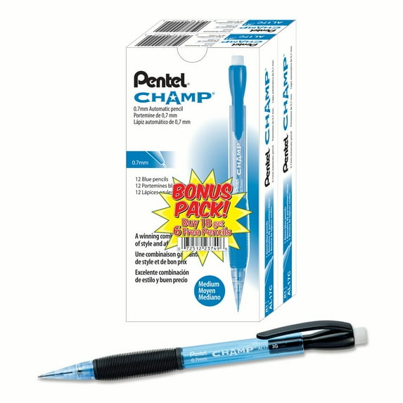 Pentel Champ Mechanical Pencil, 0.7mm, Bonus Pack