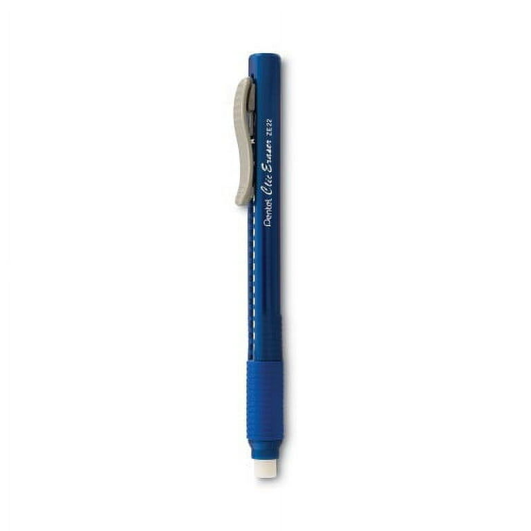 Clic Eraser Grip Eraser, For Pencil Marks, White Eraser, Blue Barrel Clic Eraser Grip Eraser, For Pencil Marks, White Eraser, Blue Barrel