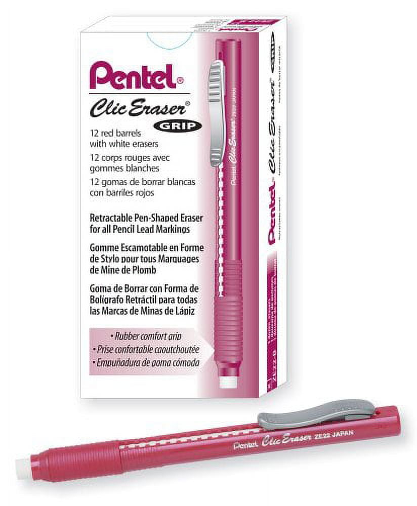 Pentel Clic Eraser Grip, Retractable Eraser, Light Green