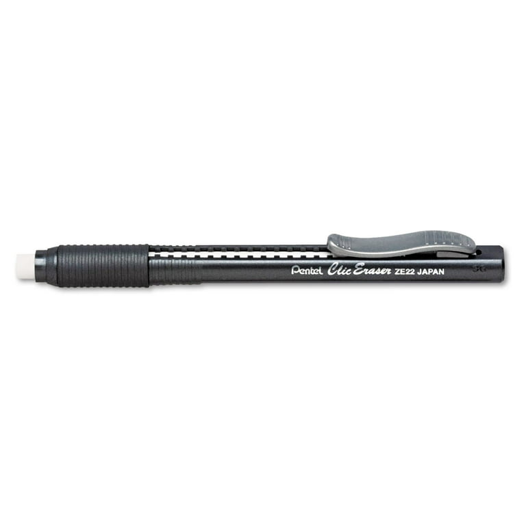 Pentel Clic Eraser Pencil Style Grip Eraser Black ZE22A
