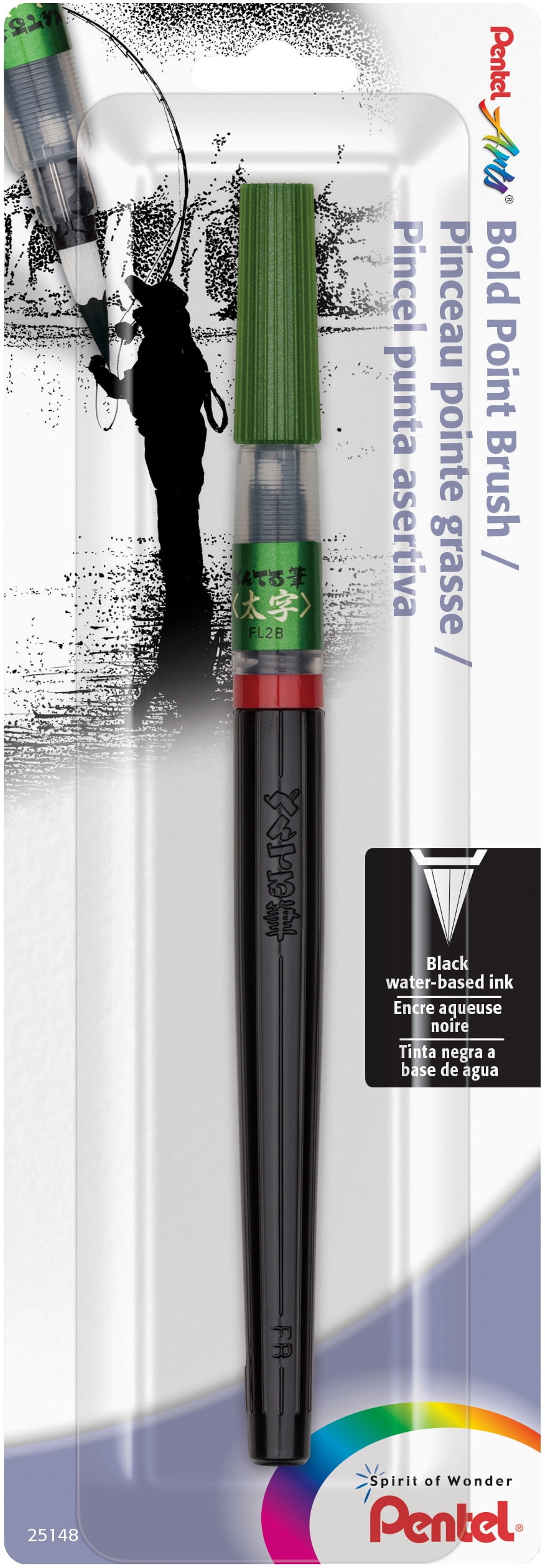 Pentel Color Brush Pen, Black, Bold