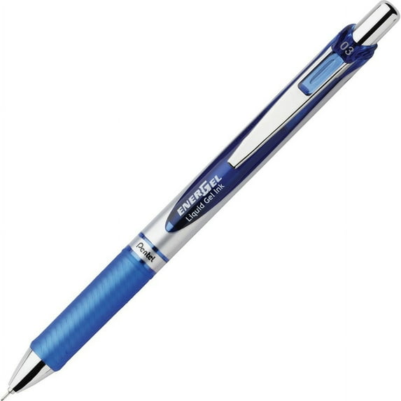 Pentel Deluxe RTX Retractable Pens - 0.3 mm Pen Point Size - Refillable - Retractable - Blue Gel-based Ink - 1 Each | Bundle of 5 Each