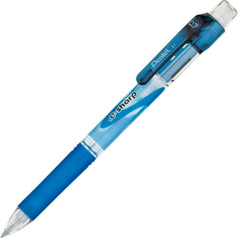 .e-Sharp Mechanical Pencil, 0.7 mm, HB (#2), Black Lead, Blue Barrel, Dozen .e-Sharp Mechanical Pencil, 0.7 mm, HB (#2), Black Lead, Blue Barrel, Dozen