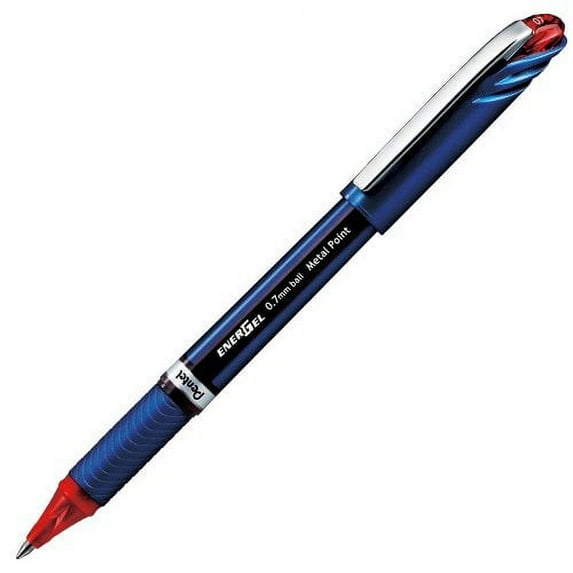 Pentel Enajeru Euro gel ink ball-point pen 0.7mm red, Sold as a pack of 10