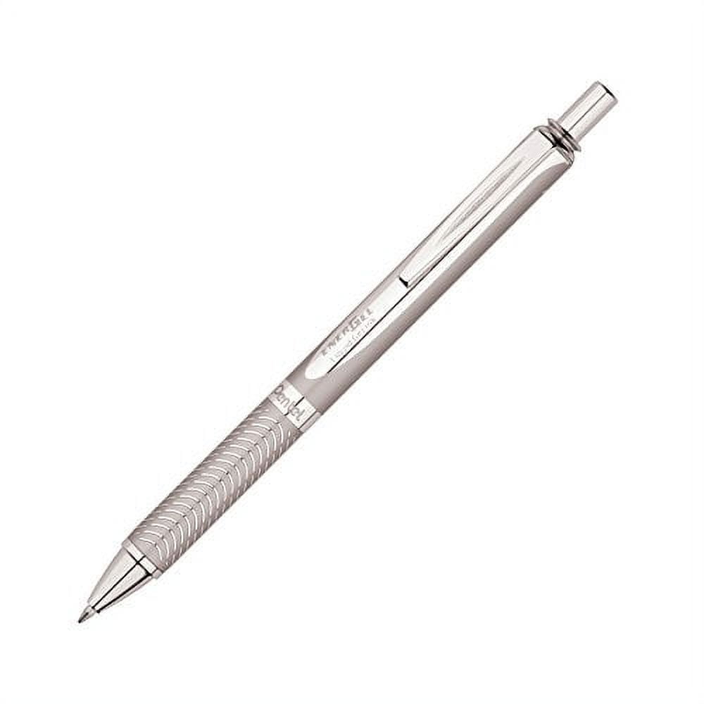 Pentel EnerGel Alloy RT Gel Pen, Medium Metal Tip, Silver