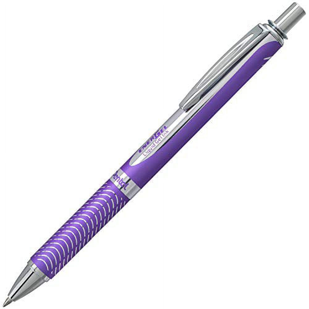 Pentel EnerGel Alloy RT Premium Liquid Gel Pen, 0.7mm Violet Barrel, Violet Ink, 1-Pack Carded (BL407VBPV) - image 1 of 3