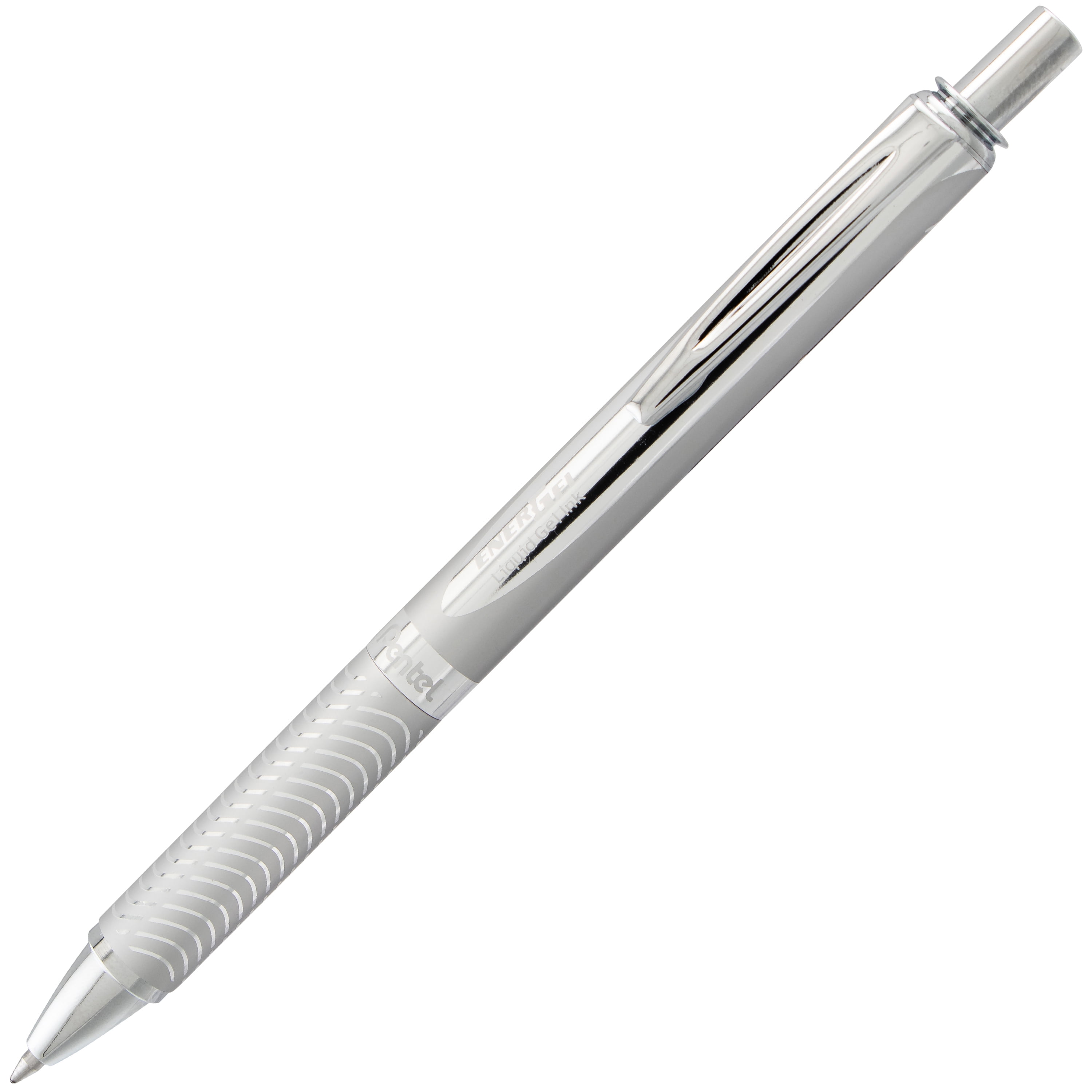 Pentel EnerGel Alloy Retractable Premium Liquid Gel Pen, (0.7mm) Metal Tip,  Medium Line, Silver Barrel, Black Ink 