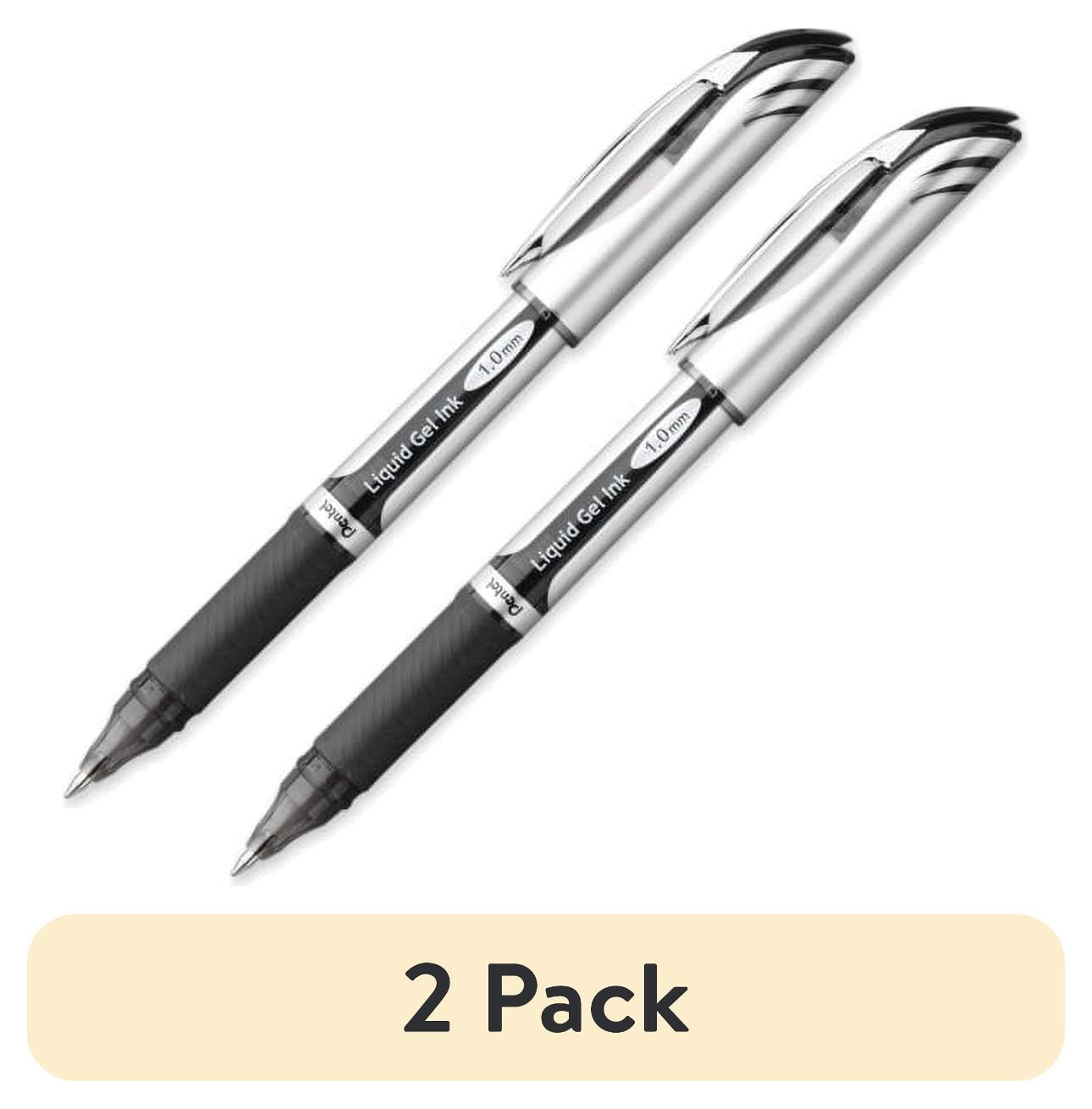 EnerGel EnerGel Deluxe Liquid Gel Pen - Medium Pen Point - 0.7 mm Pen Point Size - Refillable - Black Gel-based Ink - Silver Barrel - 1 Each