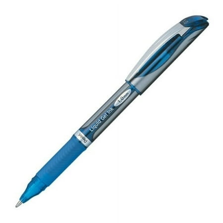 Pentel EnerGel Deluxe Liquid Gel Pen Bold Pen Point - 1 mm Pen Point Size - Refillable - Blue Gel-based Ink - Silver Barrel - 1 Each