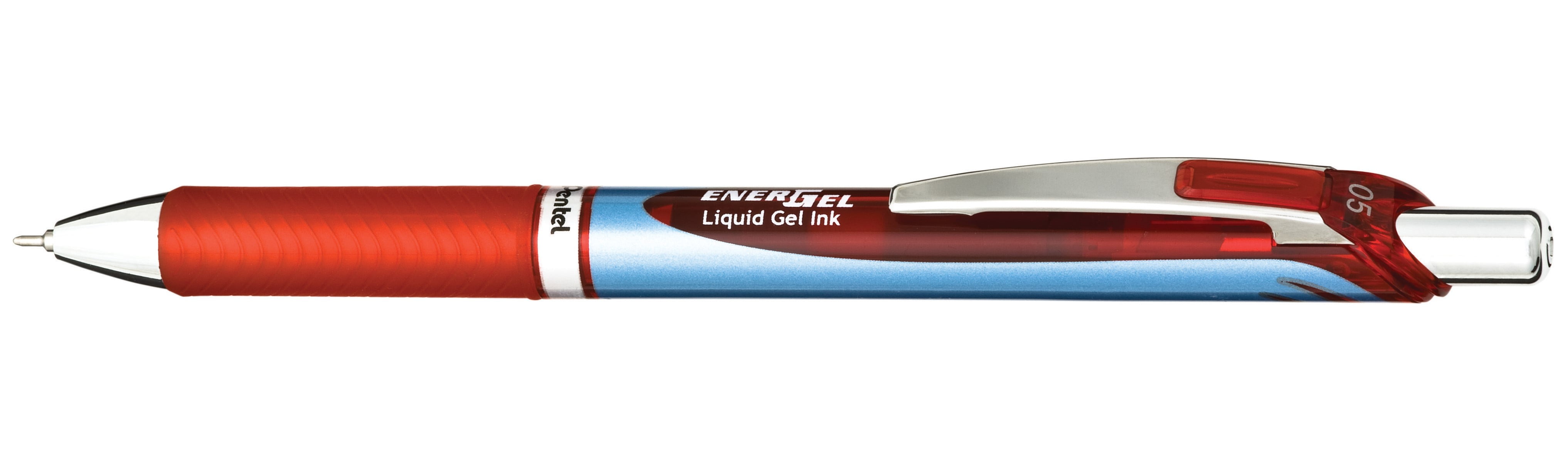 EnerGel RTX Retractable Liquid Gel Pen (0.5mm) Needle Tip, Fine Line, Red Ink, 12 Count
