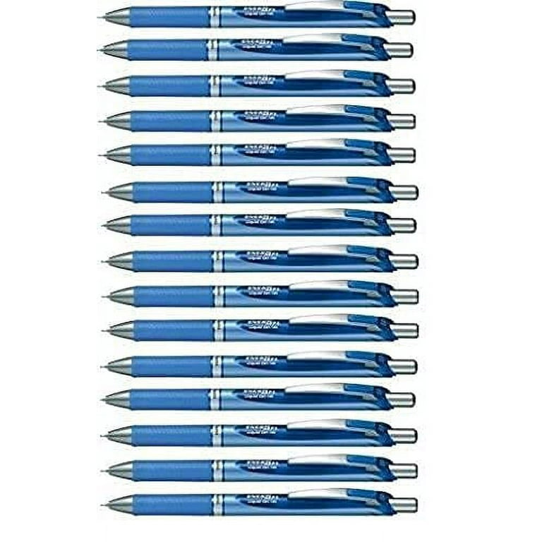 Pentel EnerGel Deluxe RTX Retractable Liquid Gel Pen,0.5mm, Fine Line,  Needle Tip, Blue Ink /Blue Body/Value set of 5 (15-Pack) 