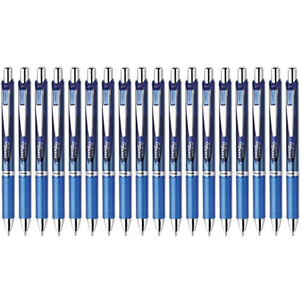Pentel EnerGel Deluxe RTX Retractable Liquid Gel Pen, 0.7mm Medium Line, Needle Tip, Blue, Pack of 18