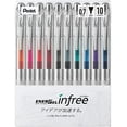 thumbnail image 1 of Pentel EnerGel Ink Ballpoint Pen (EnerGel Infree), 0.7mm ball, 10 Color Set (BL77TL-10), 1 of 5