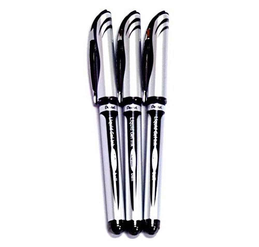 Pentel EnerGel Liquid Gel Ballpoint Pen, 1.0mm Metal Tip, Black Ink  (BL60-A) , 3 pens per Pack (Japan Import) 