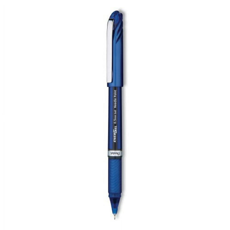 Pentel® EnerGel NV Gel Pen, Stick, Fine 0.5 mm Needle Tip, Blue Ink, Blue  Barrel, Dozen