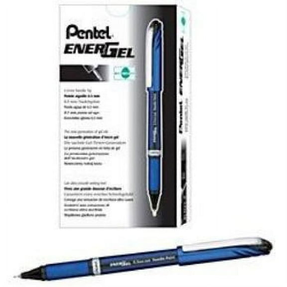 Pentel EnerGel NV Liquid Gel Pen, 0.5mm, Fine Line Capped, Needle Tip, Black Ink, Box of 12 (BLN25-A)