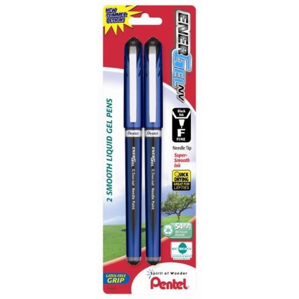 Pentel EnerGel NV Liquid Gel Pen 0.5mm Needle Tip Black Ink (Pack of 14)