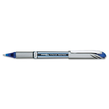 EnerGel EnerGel NV Liquid Gel Pen, (0.7mm) Metal Tip, Medium Line Capped, Blue Ink, 1DZ