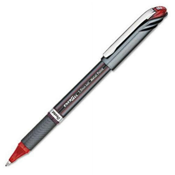 EnerGel NV Liquid Gel Stick Pen - Bold Point Type - 1 mm Point Size - Red Gel-based Ink - Gray Barrel - 1 Each